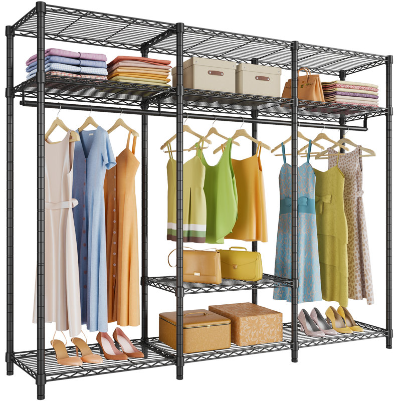 VIPEK V30 Black Heavy Duty Metal Freestanding Wardrobe Closet System