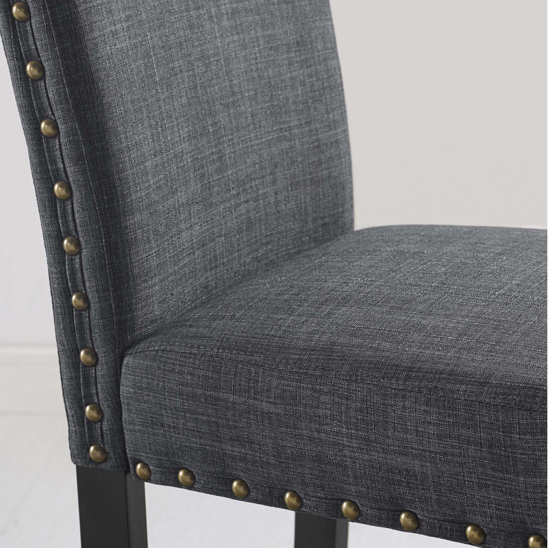 Ensemble de salle à manger 5 pièces, table à manger croisée avec 4 chaises élégantes, Gris foncé