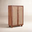 Armoire de rangement en bois Panneau de fibres à densité moyenne en bois d'acacia et placage de chêne