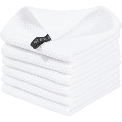 Linges à vaisselle 100% coton tissé gaufré, linges à vaisselle à séchage rapide absorbant ultra doux, paquet de 6