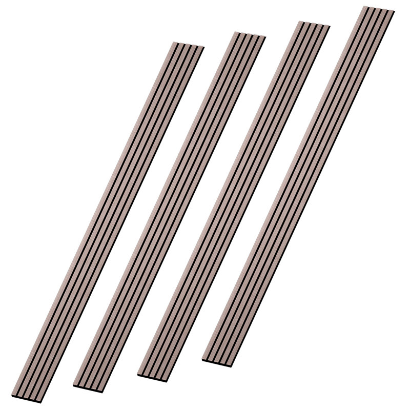 Paquet de 4 panneaux muraux insonorisants en noyer naturel 94,4 po x 8,26 po