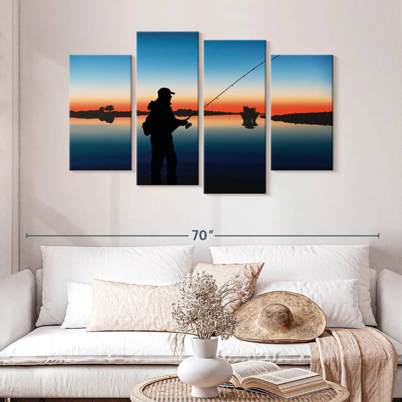 Senne Fishing At Twilight, 32"H x 52"W