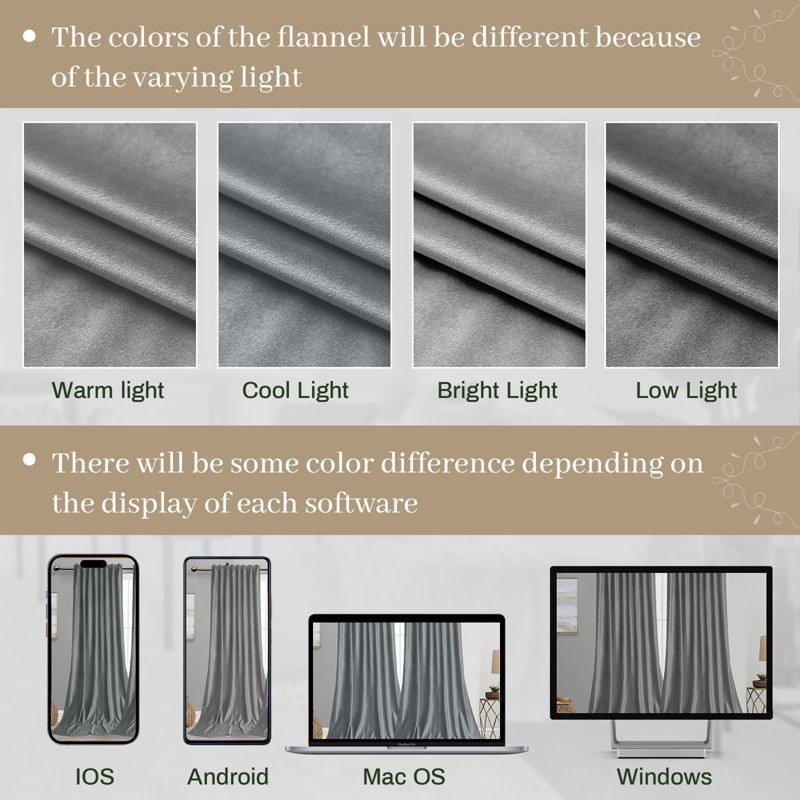 Velvet Blackout Curtain Pair, 52" W x 84" L, Gray