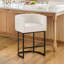 Tabouret de comptoir rembourré 27 po avec dossier incurvé en forme de U, base en métal en U et repose-pieds-122949008