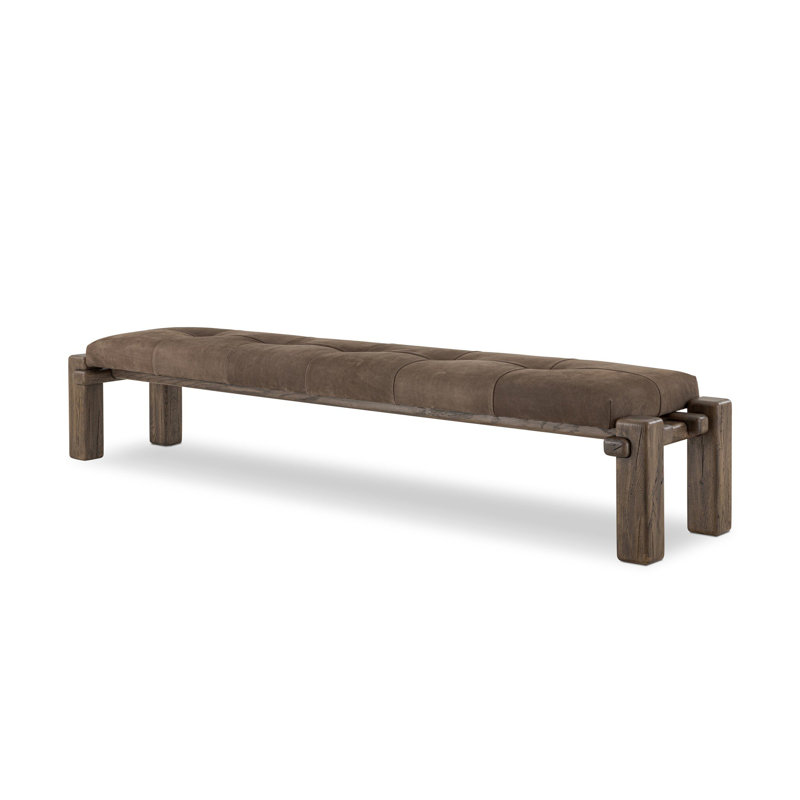 Marcia Leather Bench, Brown
