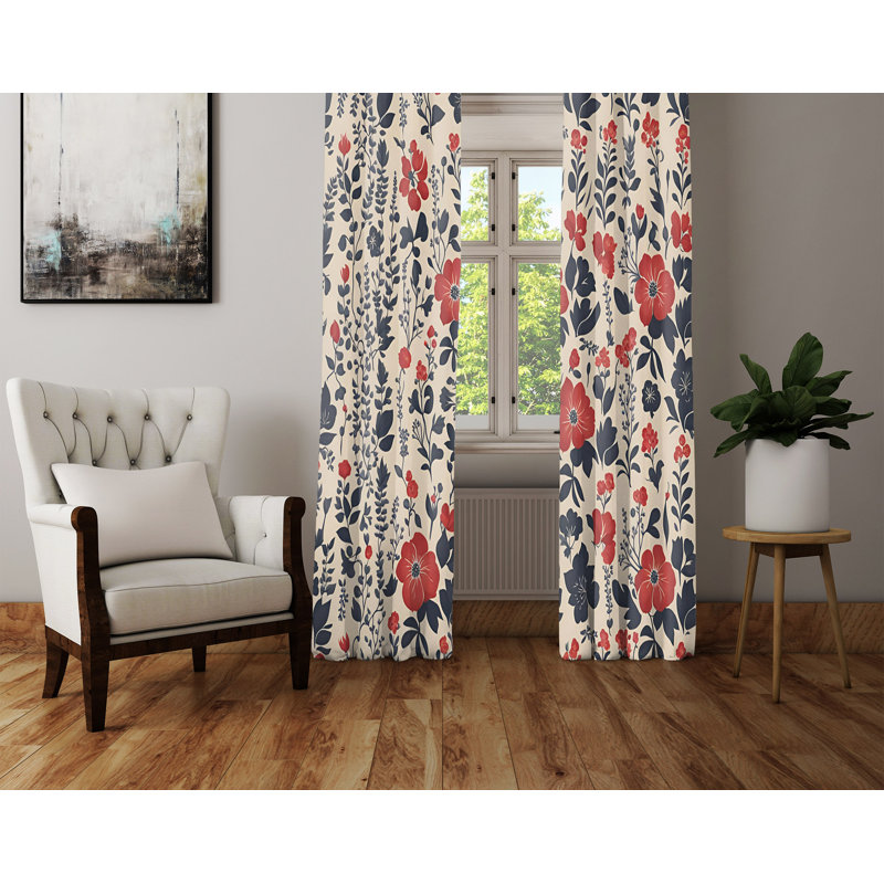Paire de rideaux semi-transparents en polyester Rylai, L 40 po x L 82 po
