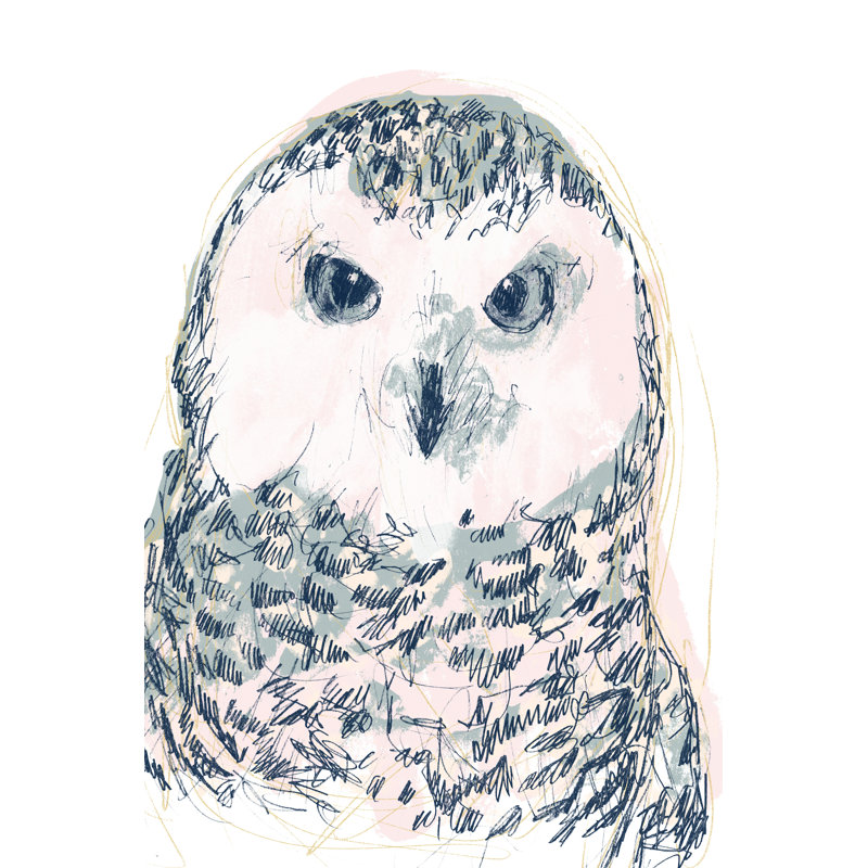 Funky Owl Portrait IV, H 18 po x l 12 po x P 1 po