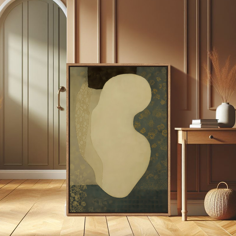 Art mural encadré abstrait rétro antique classique pour chambre à coucher, Naturel, H 24 po x l 16 po