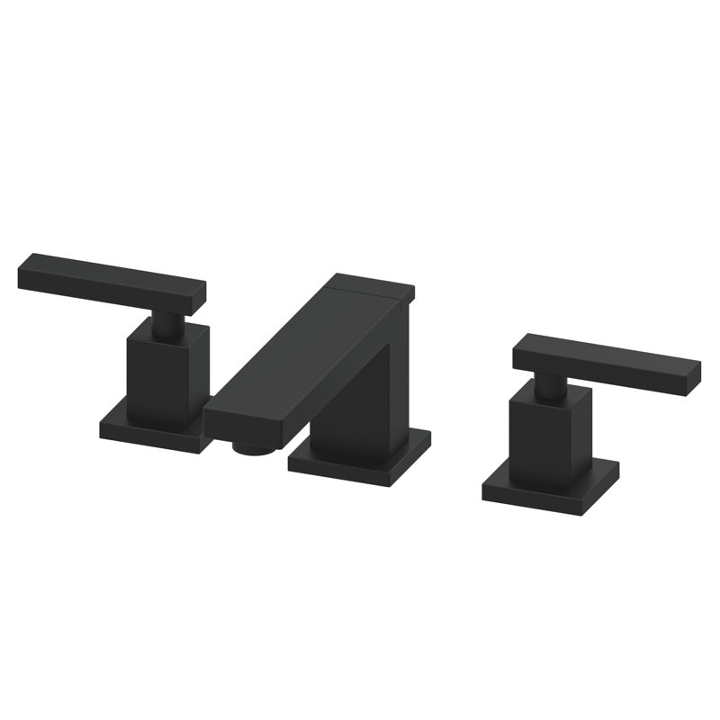 Skylar Widespread Bathroom Faucet with Drain Assembly, Flat Black