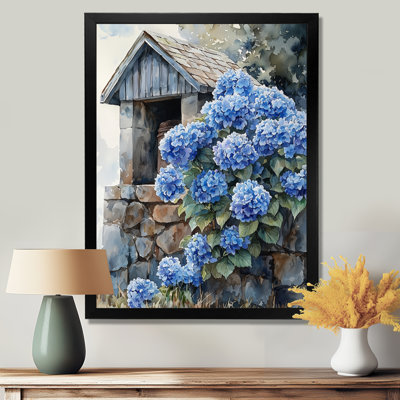 Hydrangeas By The Farm Well I - Floral Wall Art Prints