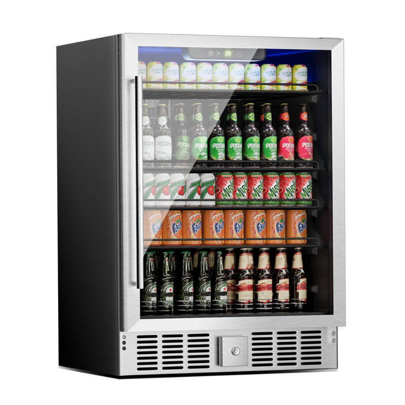 Réfrigérateur à boissons BacklD 5,3 pi³ (166 canettes) avec porte vitrée, affichage numérique DEL, tablettes réglables et contrôle de la température