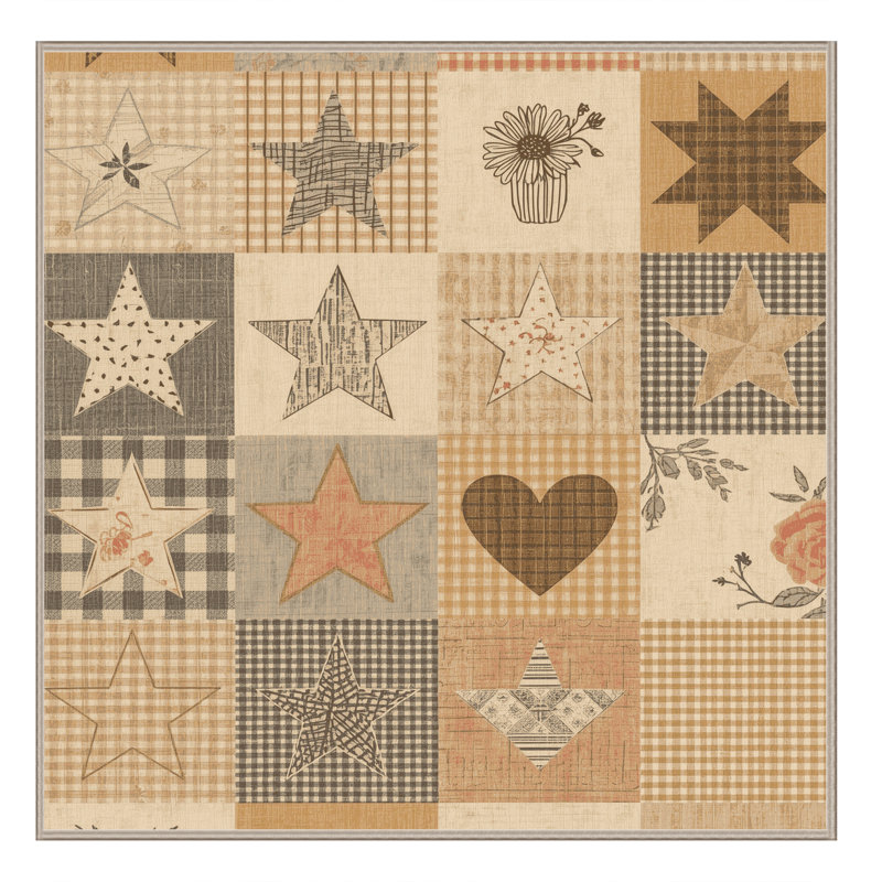 Tapis moelleux doux et moelleux en patchwork de style chalet américain, 8' Square