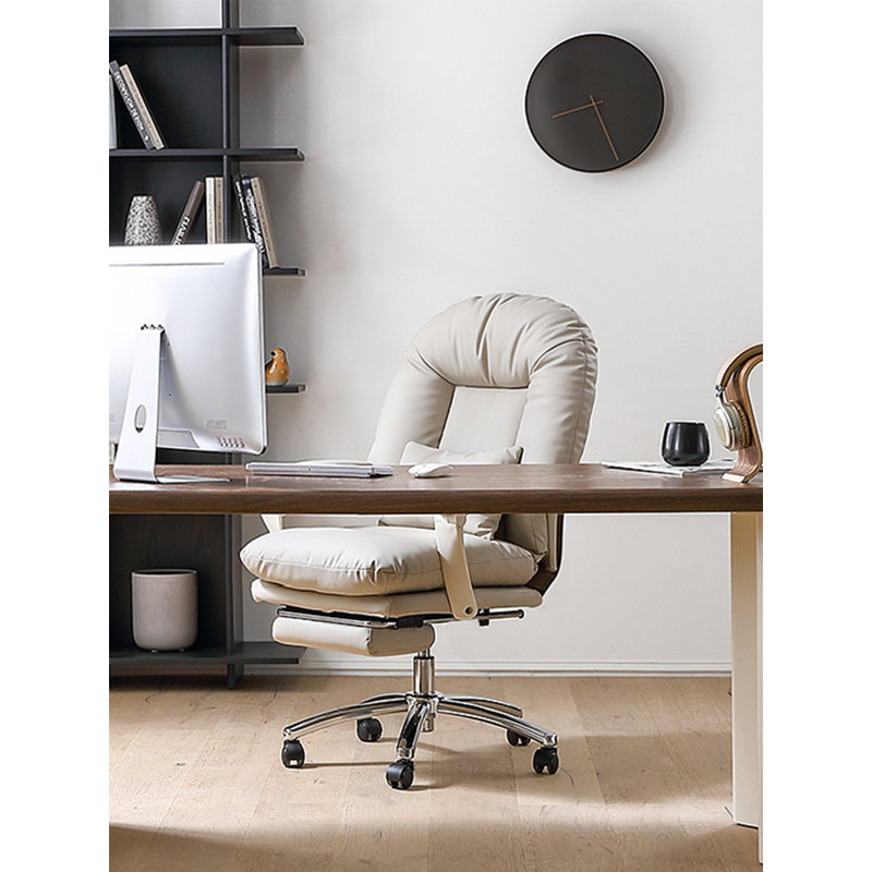 Chaise de bureau ergonomique inclinable avec accoudoirs et base roulante