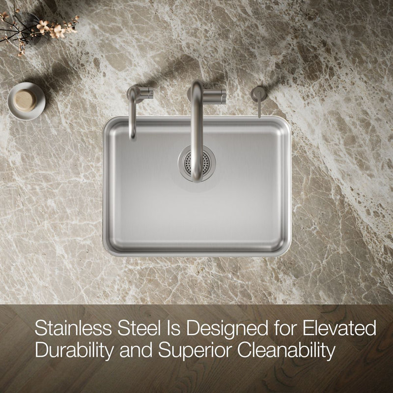 Undertone® 23" L x 17-1/2" W x 7-5/8" Extra-Large Squared Under-Mount Single-Bowl Kitchen Sink
