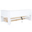 Lit de jour simple avec deux tiroirs de rangement, armoires de rangement et ports USB, blanc