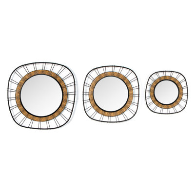 Amilea Metal And Glass Round Mirror