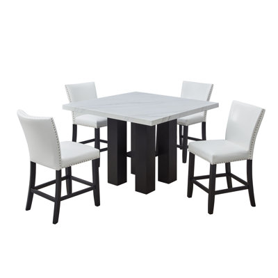 Stylish PU Upholstered Chair Set With Footrest And Chrome Nailhead Trim For A Contemporary Look