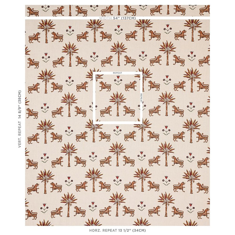 Tiger Palm Fabric, Cocoa