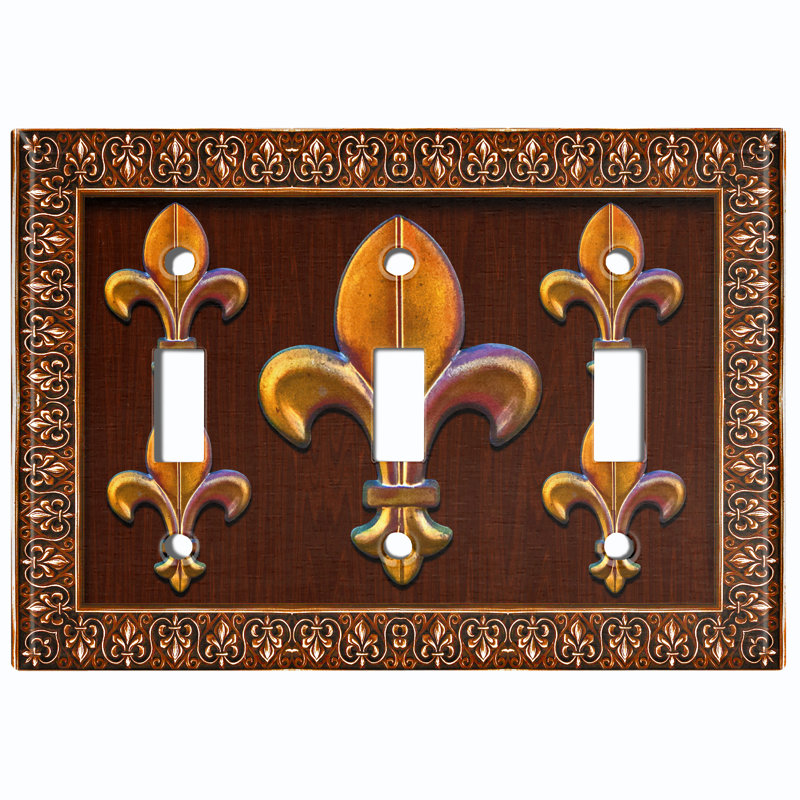 Patterned 3 - Gang Toggle Light Switch Standard Wall Plate