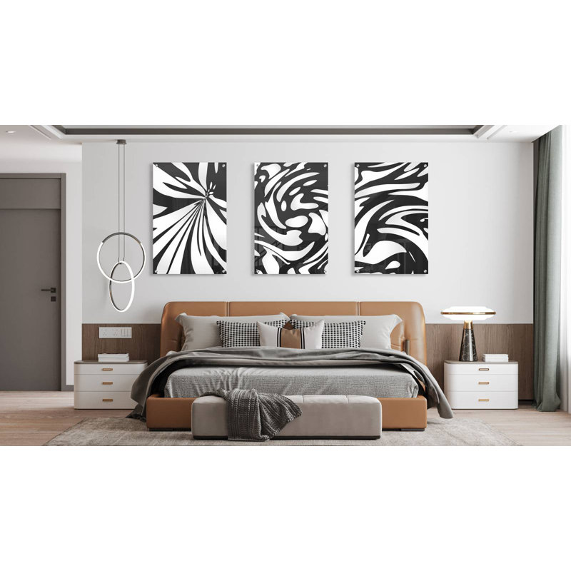 Noir et blanc - ensemble de 3 reproductions sans cadre