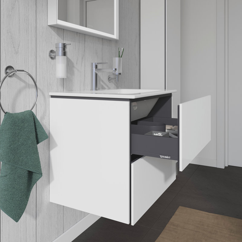 Meuble-lavabo mural simple Duravit L-Cube blanc (lavabo non inclus), Décor blanc