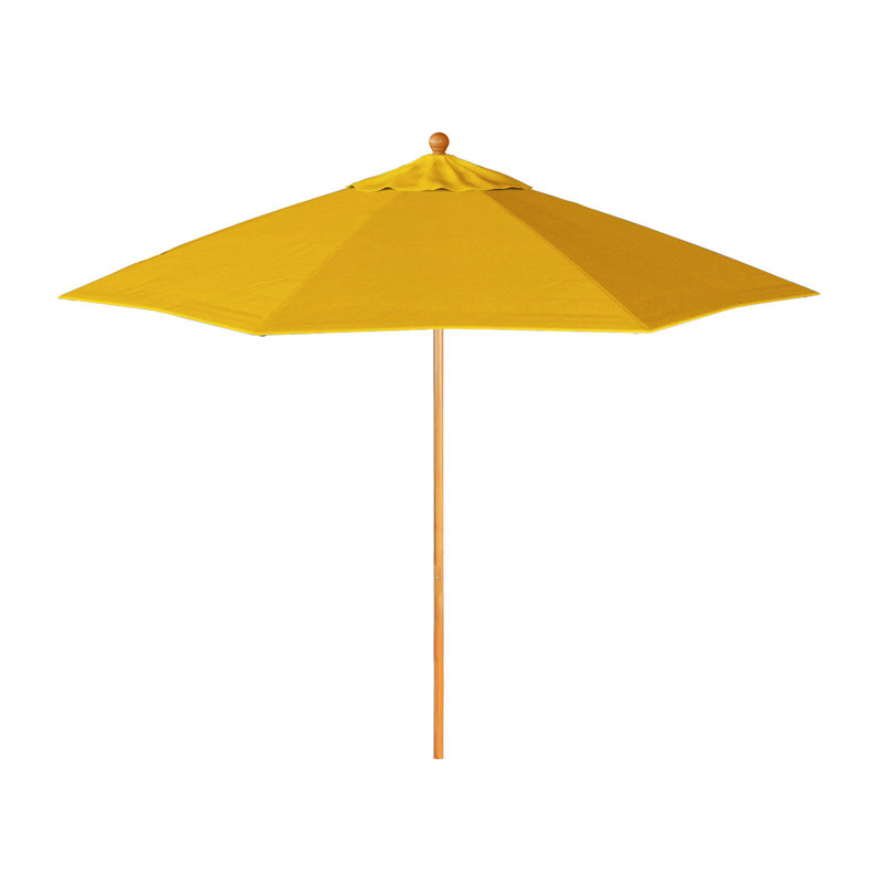 Parasol en bois de teck 9 pi, 103" H x 101" W x 101" D, Yellow