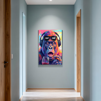 Animaux, singe coloré avec lunettes de soleil et cigare