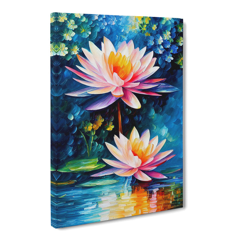 CAN-V0523-2831X Water Lily Flower Vol.2 - Wrapped Canvas Print, 50cm H x 35cm W x 3cm D