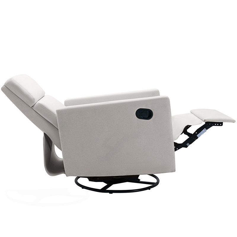 Chaise berçante moderne inclinable, fauteuil inclinable et pivotant, Beige