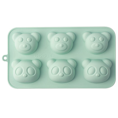 ice cube tray Cute Bear Silicone Baking  - 6-Cavity Non-Stick Cake Pan For Baby Food Muffins  Chocolate -  Release  Dishwasher Safe Kitchen Tool