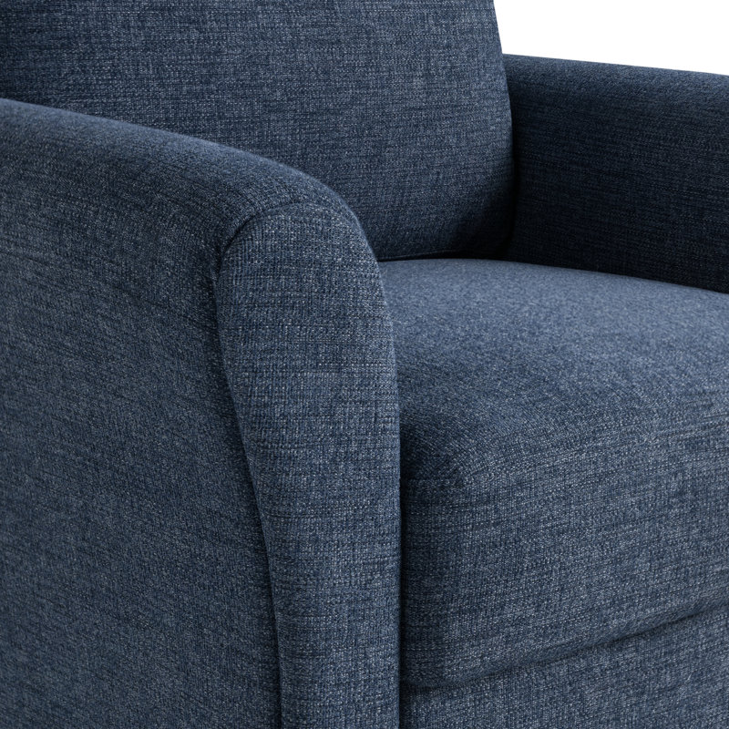 Fauteuil à accoudoirs évasés 33,75 po Ashfield, Polyester bleu