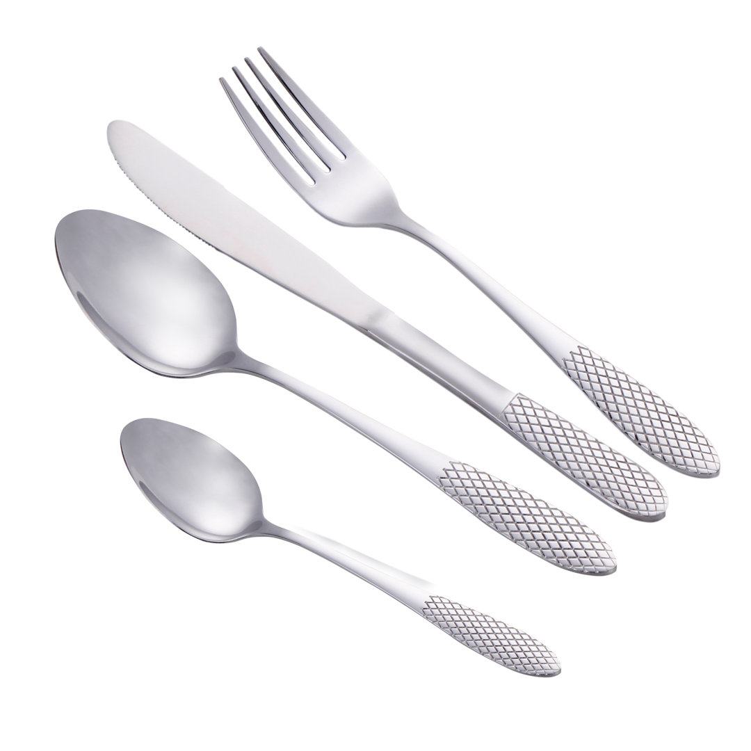 ROYALFORD Stainless Steel Cutlery Set, 16 Piece Mirror Finish Stainless Steel Cutlery Set with 4Pc Tea Spoon, 4Pc Table Spoon, 4 Pc Fork & 4 Pc Knife
