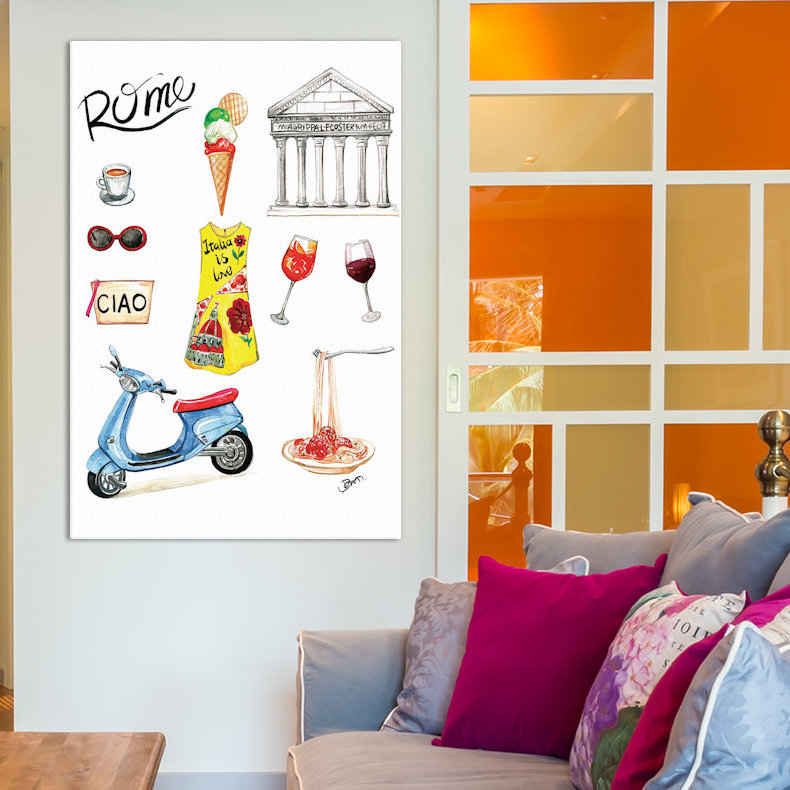 Rome, reproduction d'art sur toile tendue, H 12 po x l 8 po x P 0,75 po