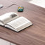 Bureau rectangulaire à 6 tiroirs en bois manufacturé brun noisette + blanc beige-243290611-243290613