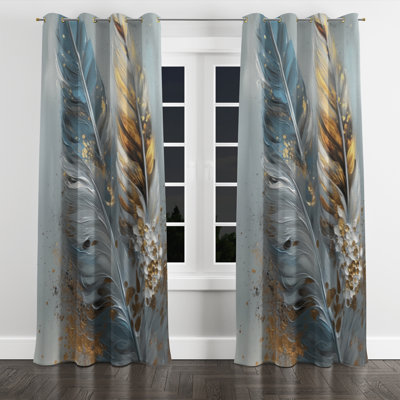 Analize - Glam Feather Blackout Grommet Curtain - 1 panel