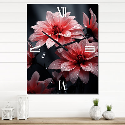 Rose Crimson Harmony I - Horloges murales florales