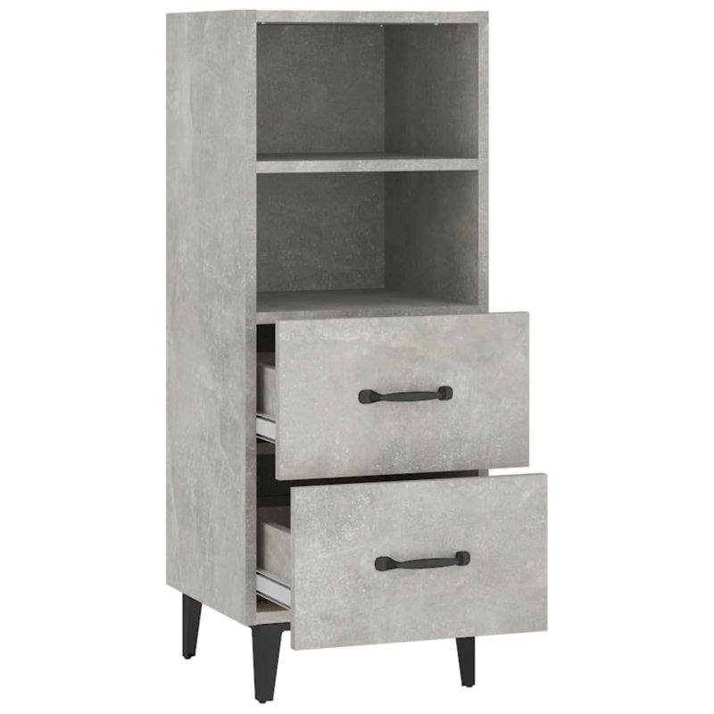 Kassel 34.5 cm W Sideboard, Concrete Grey/Black