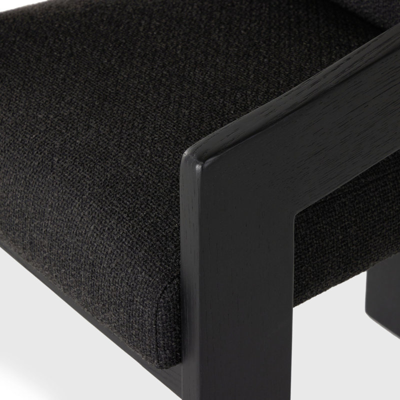 Roxy Dining Armchair, Gibson Black, Brushed Ebony Oak, Gibson Black