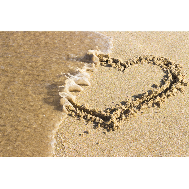 Heart Drawn On Sand by Tatiana - Wrapped Canvas Print, 30cm H x 46cm W