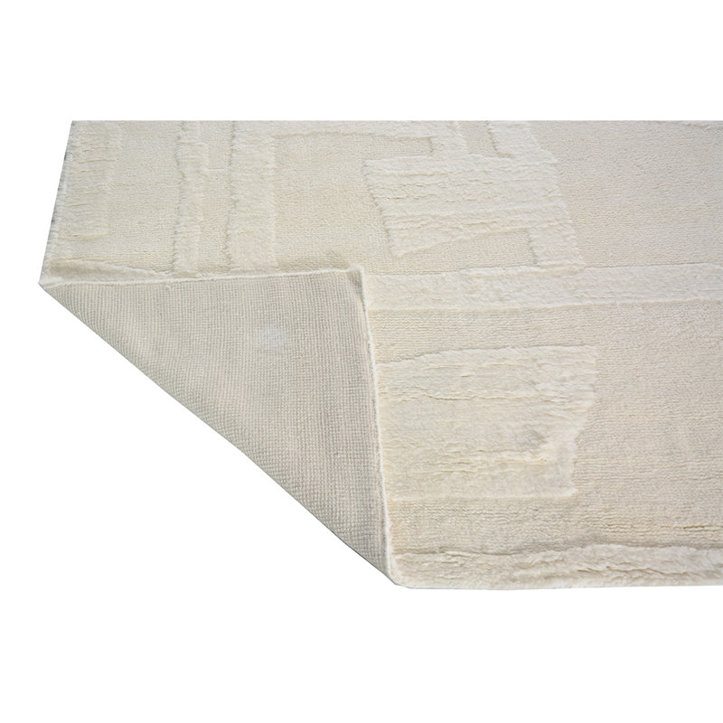 Wool Area Rug in Ivory, Rectangle 6' x 9'