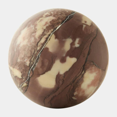 Orb Accent-Red Marble 3"H x 3"W x 3"D Decorative Sculpture