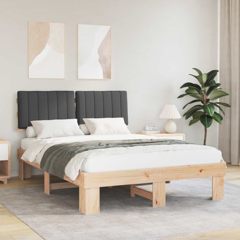 Steel Bed Frame, European Double (140 x 200 cm), Dark Grey
