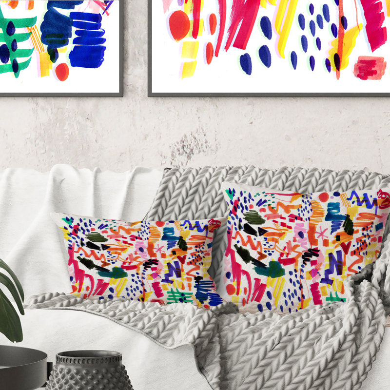 Motif moderne et multicolore futuriste Pop Art - Coussin décoratif moderne, 18 po x 18 po