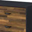 Commode 6 tiroirs noyer et noir
