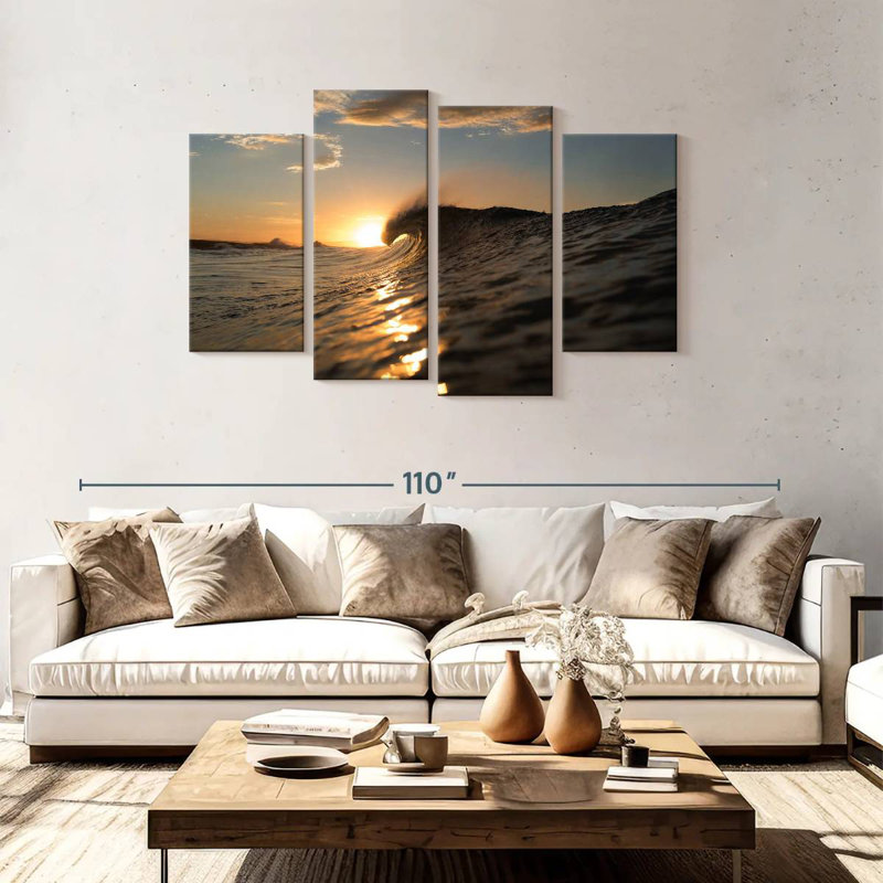 Gillard Golden Sunrise - Vague d'océan, H 48 po x l 75 po