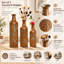 Vases de plancher rustiques en métal brun avec motif de feuilles, ensemble de 3