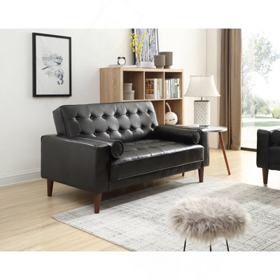 Causeuse noire élégante avec fonction de lit polyvalente