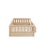 Lit plateforme simple avec garde-corps et tablettes pour le rangement, cadre de lit au sol pour les petits espaces-67719225-67719222