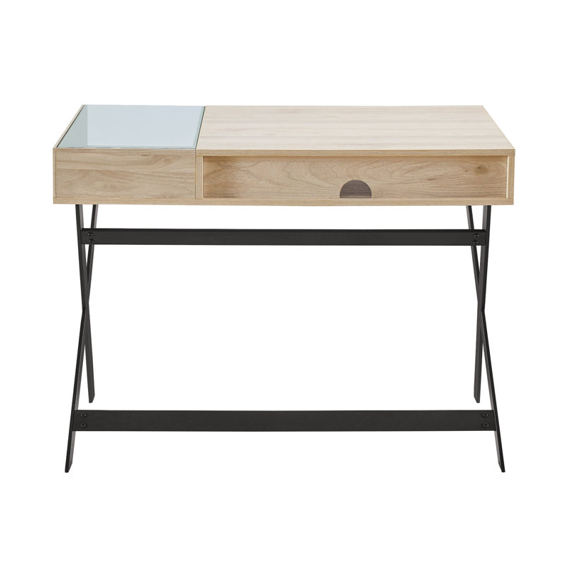 Queensbury Metal Base Writing Desk, Birch