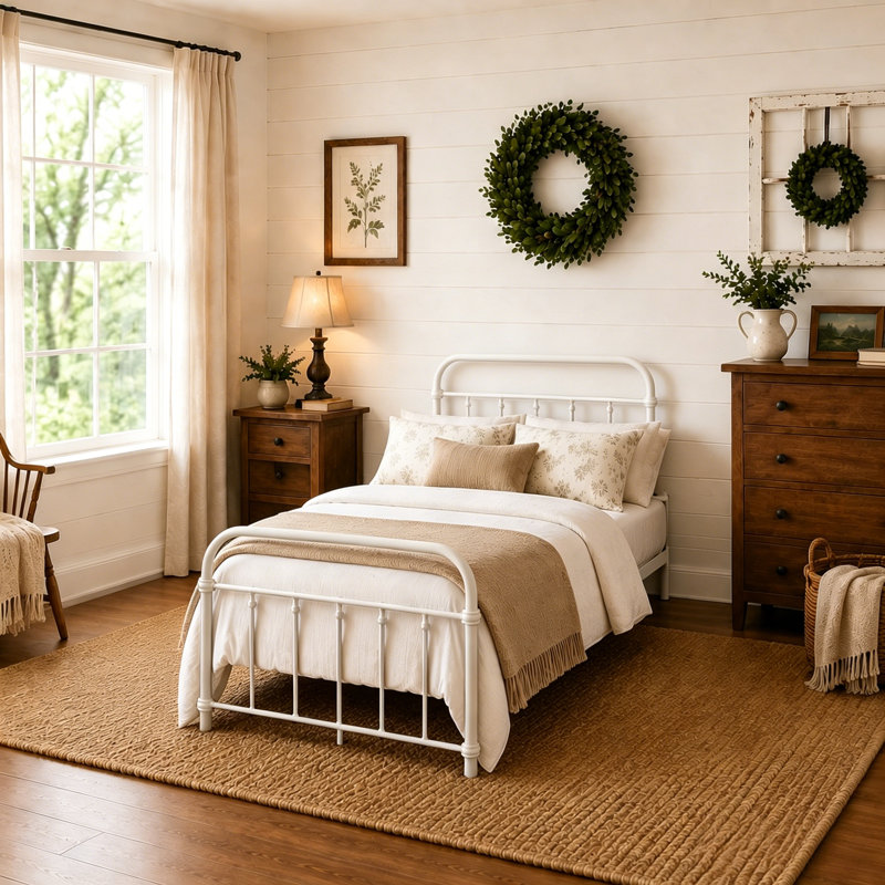 Colina Metal Bed, Twin, White